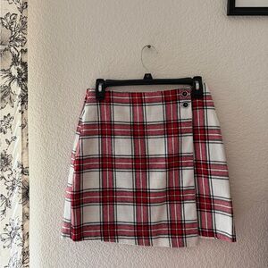 Blue Rain | Red Tartan Mini Skirt